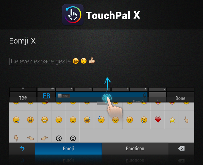 TouchPal X Keyboard emoji x fonction