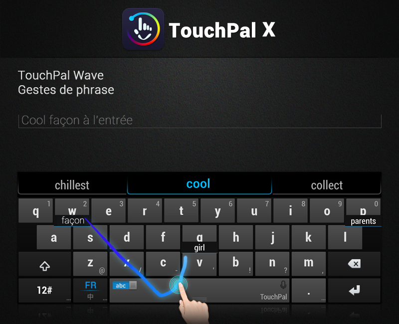 TouchPal X Keyboard wave fonction
