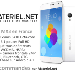 Meizu en France, Meizu MX3 sur Materiel.net