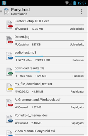 Ponydroid Download Manager-downloads