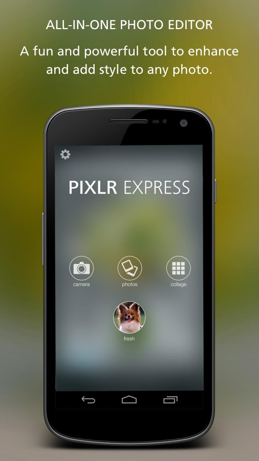 Pixlr Express-menu