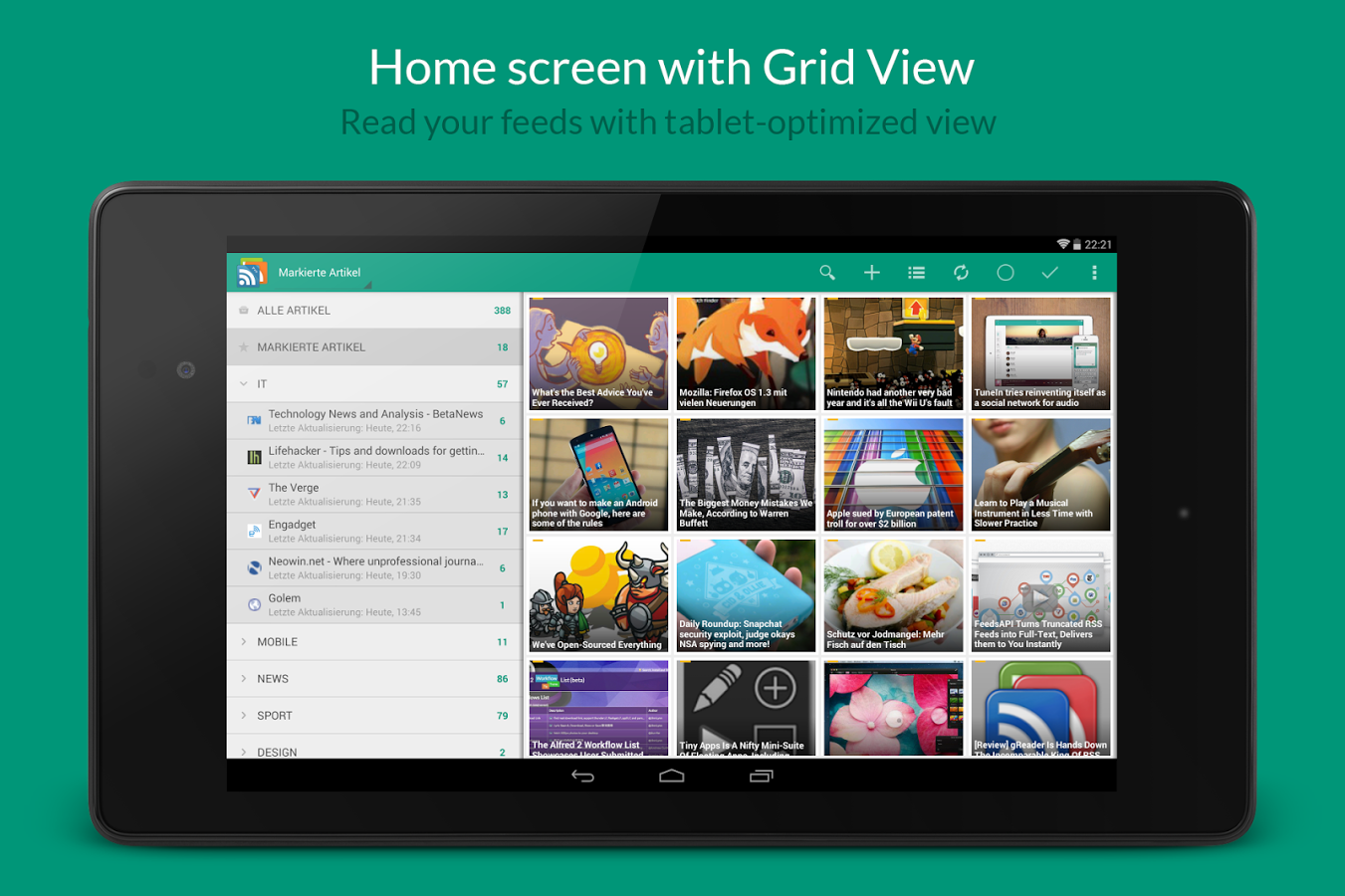 gReader-tablette free apps