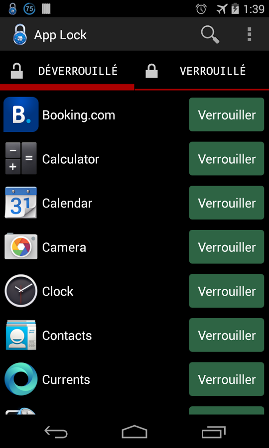 App Lock - main menu free apps
