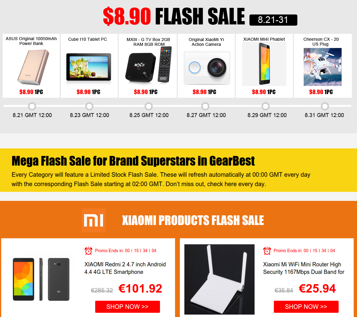 Promo Aout Gearbest