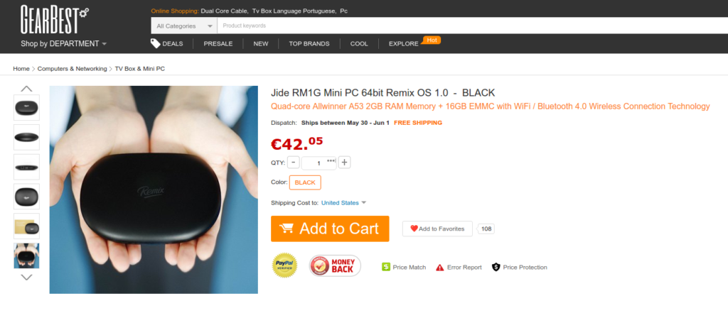 Jide RM1G Mini PC 64bit Remix OS 1.0-47.57 and Free Shipping- GearBest.com